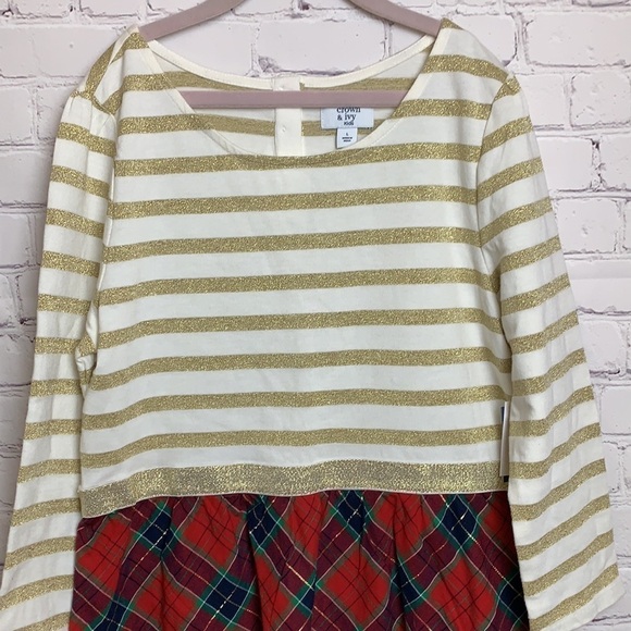 Crown & Ivy Gold and Red Plaid Holiday Dress - Picture 2 of 10